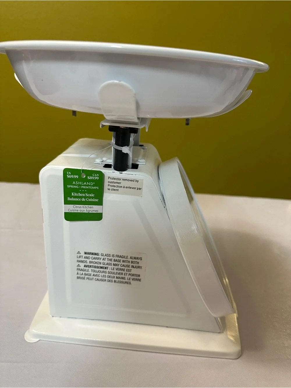Ashland White Analog Kitchen Scale with Removable Tray